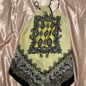 Yellow paisley tank top